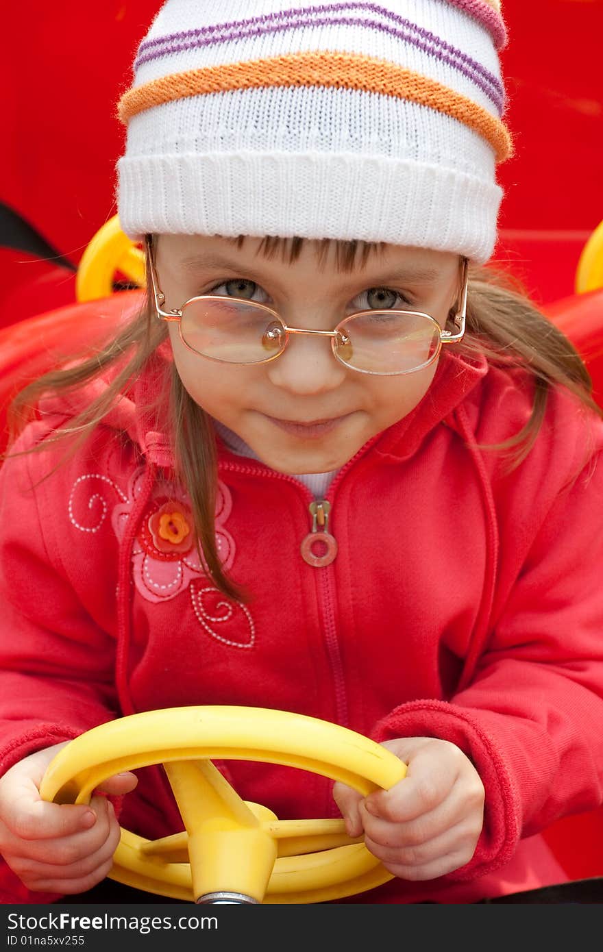 Girl In Red Car