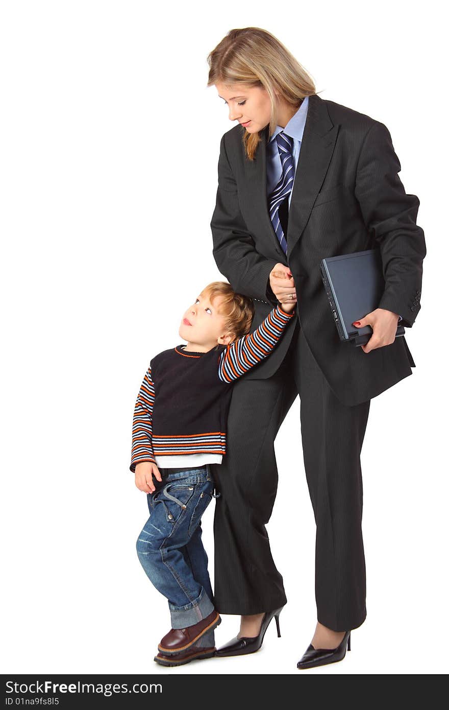 Mother And Son With Laptop