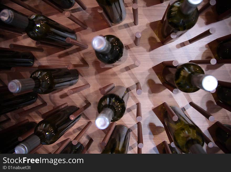 Wine Bottles On Wall