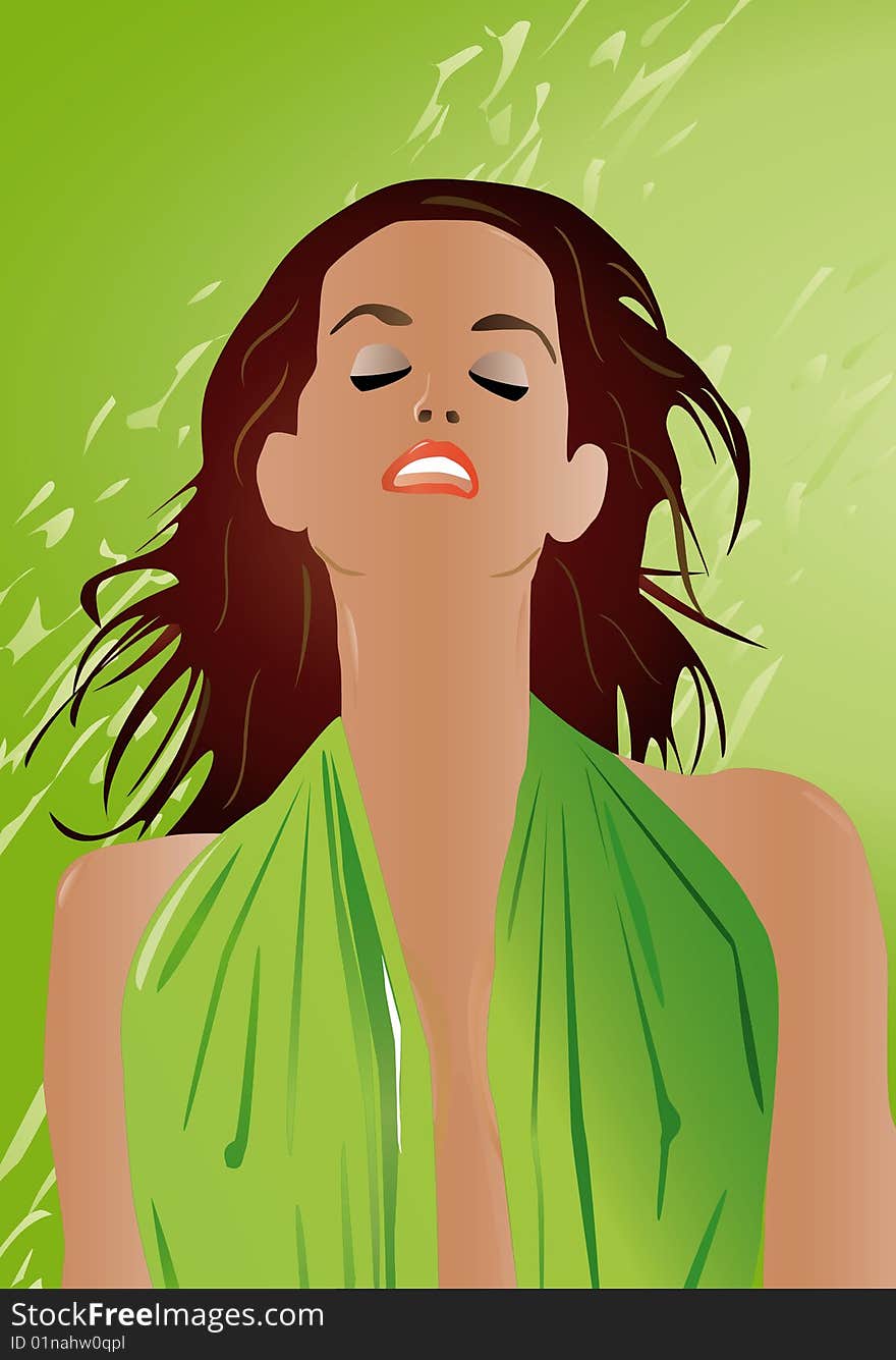 Sexy Woman Portrait Green