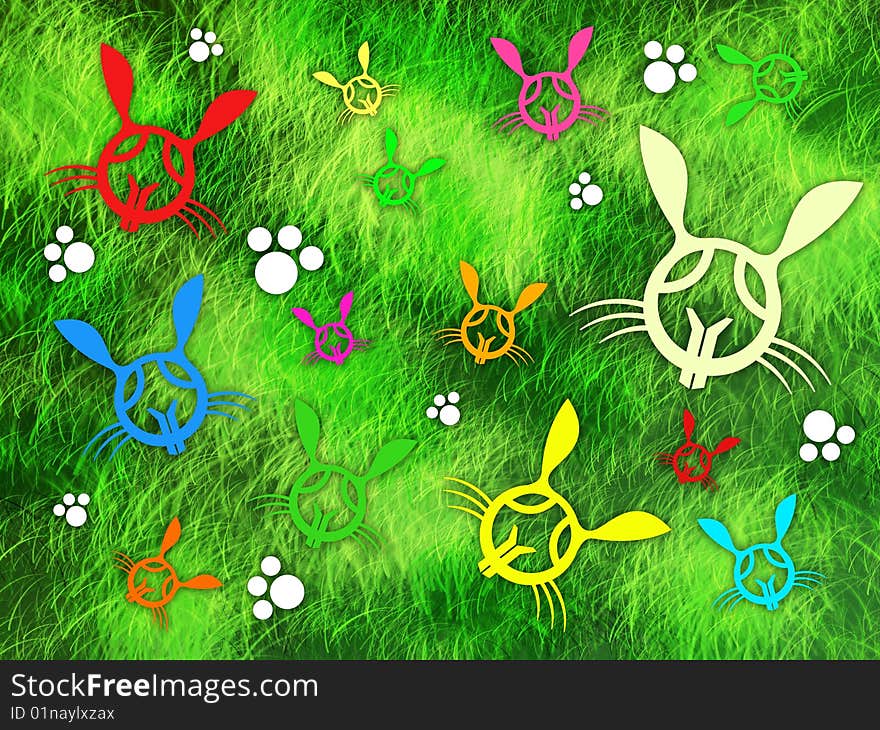 Happy rabbit nature texture background. Happy rabbit nature texture background