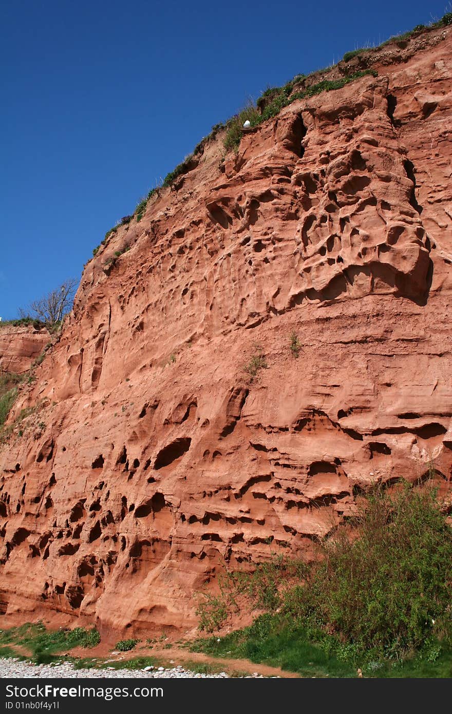 Sandstone cliffs of Jurassic coast, Devon