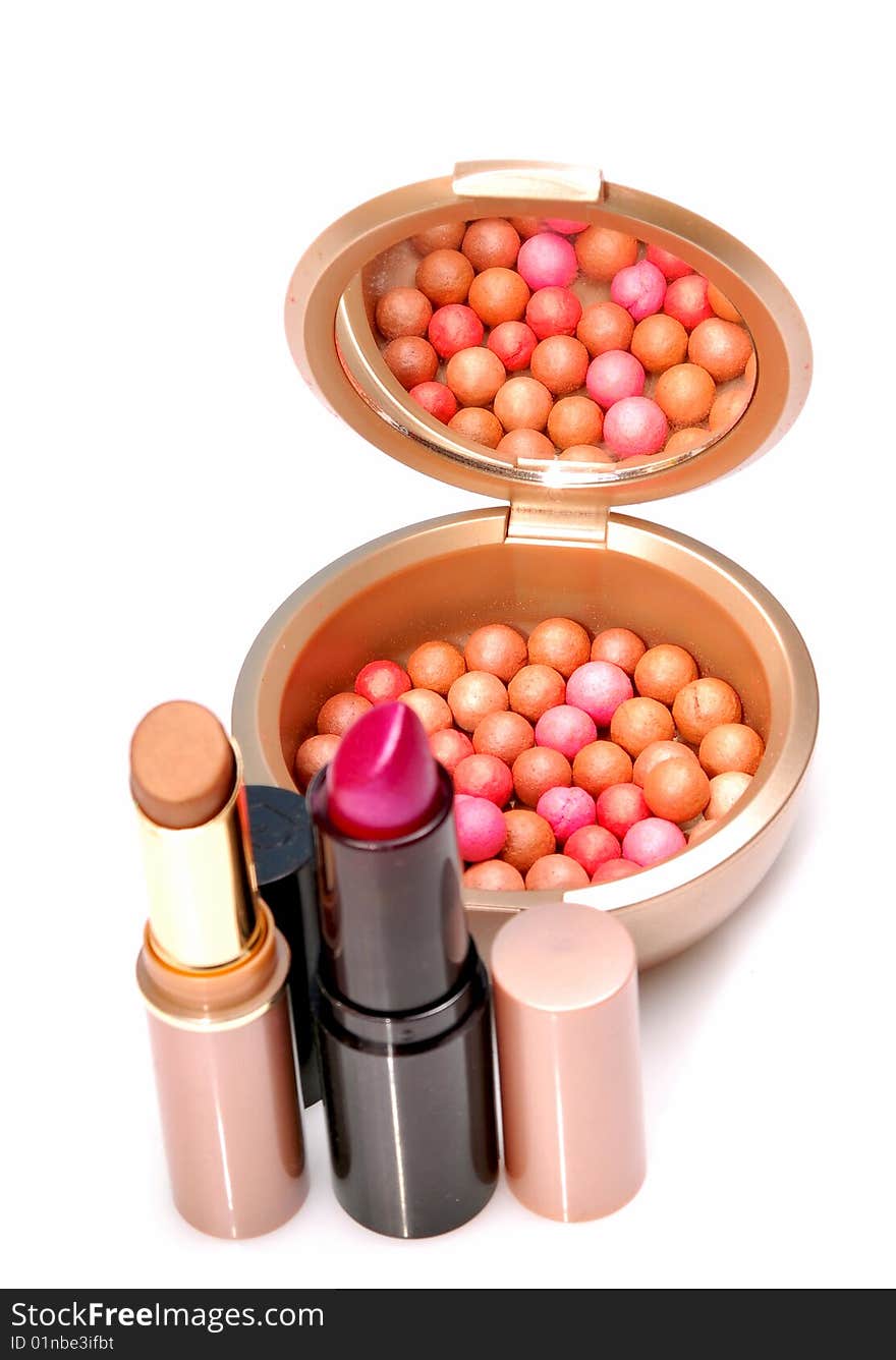 Blush balls and lipsticks