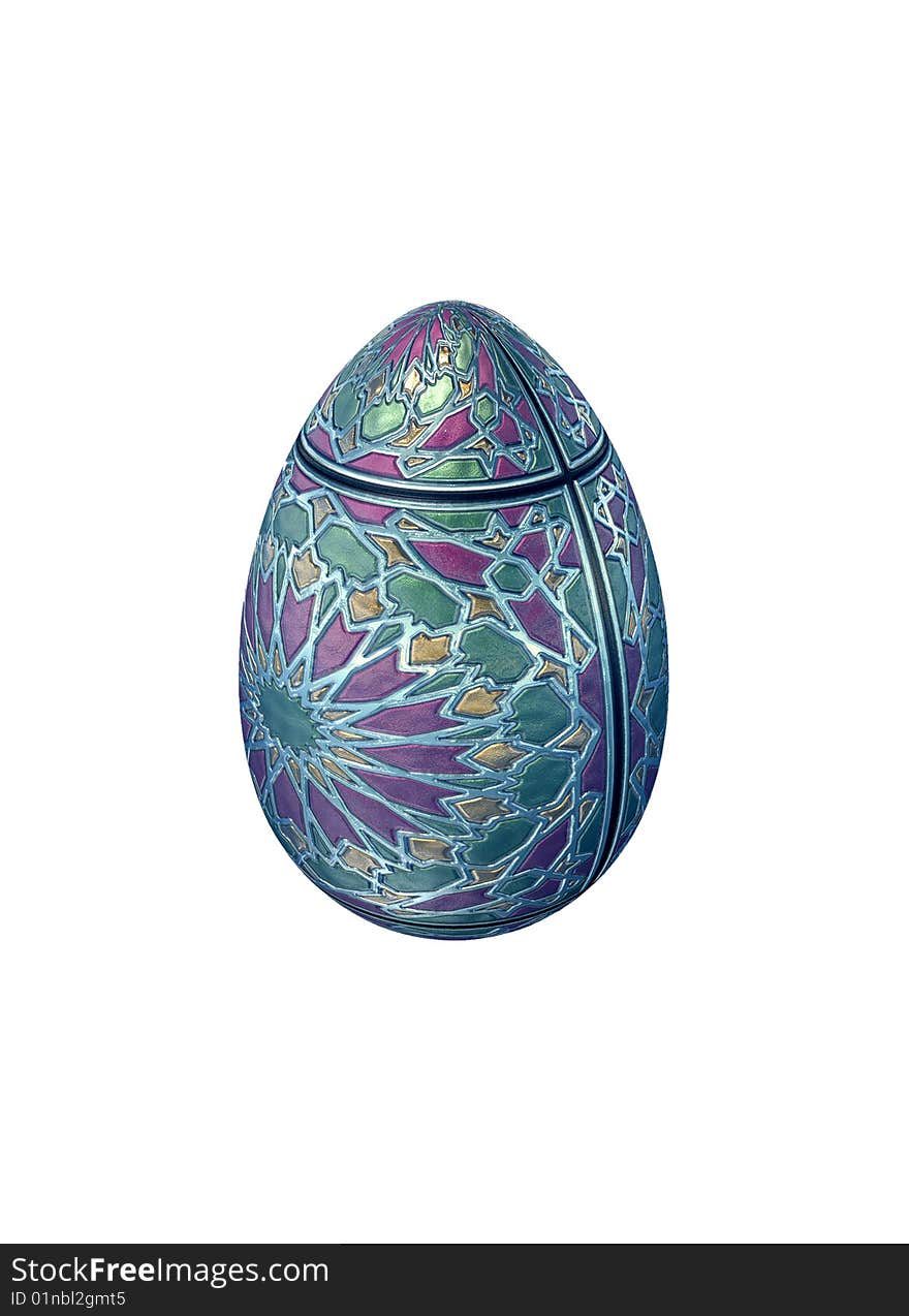 Easter egg with pattern isolated object. Easter egg with pattern isolated object