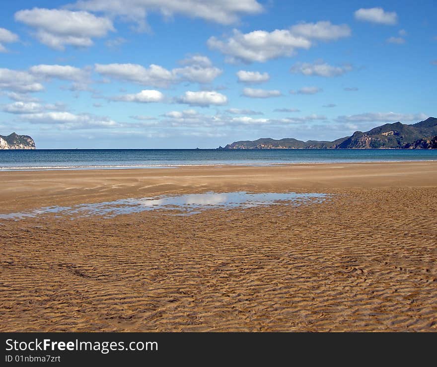 Whangapoua Beach at Low Tide, New Zealand