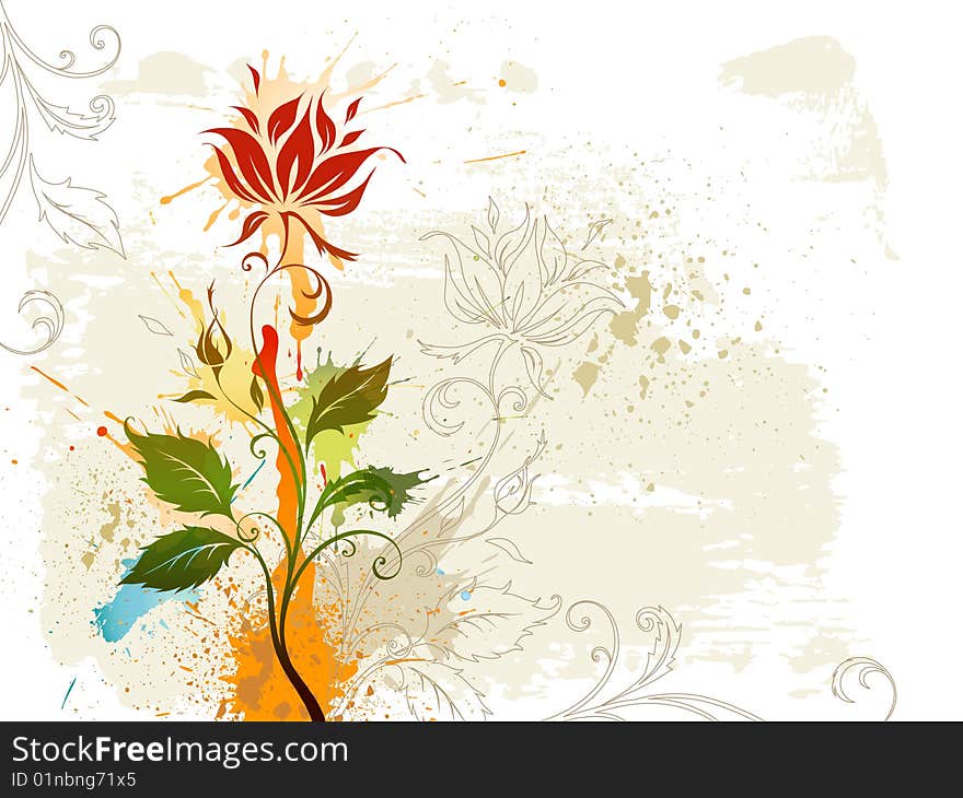 Abstract background with floral elements. Abstract background with floral elements