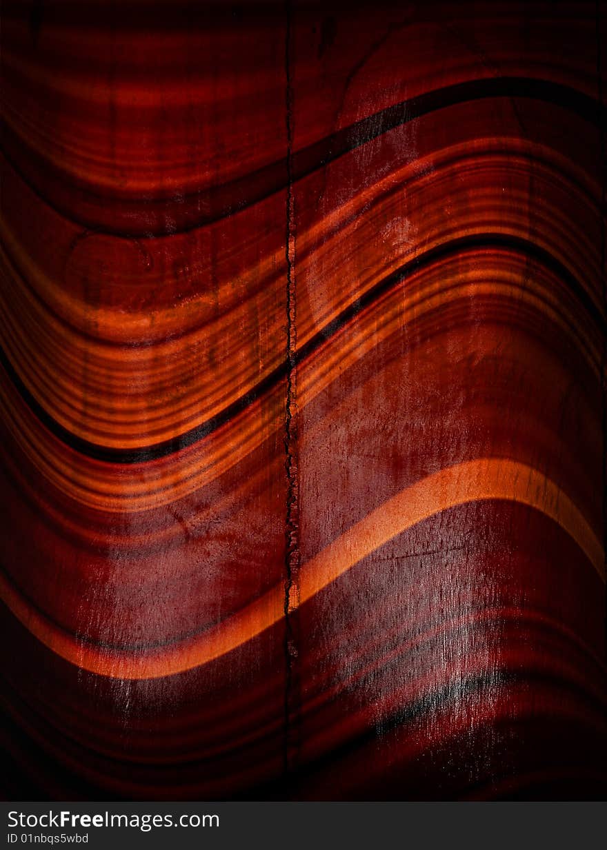 Red old texture on black frame. Abstract illustration