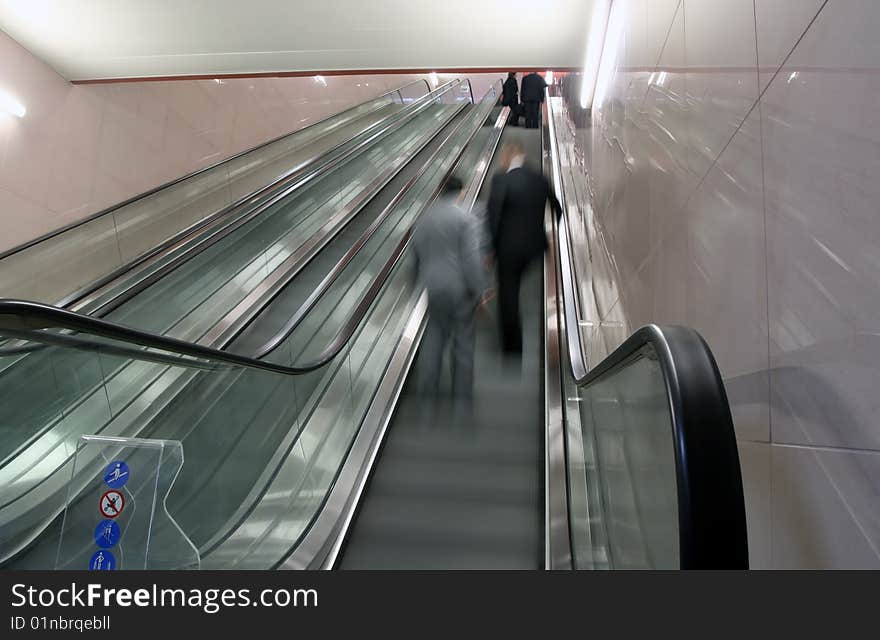 People in escalator merto station. People in escalator merto station