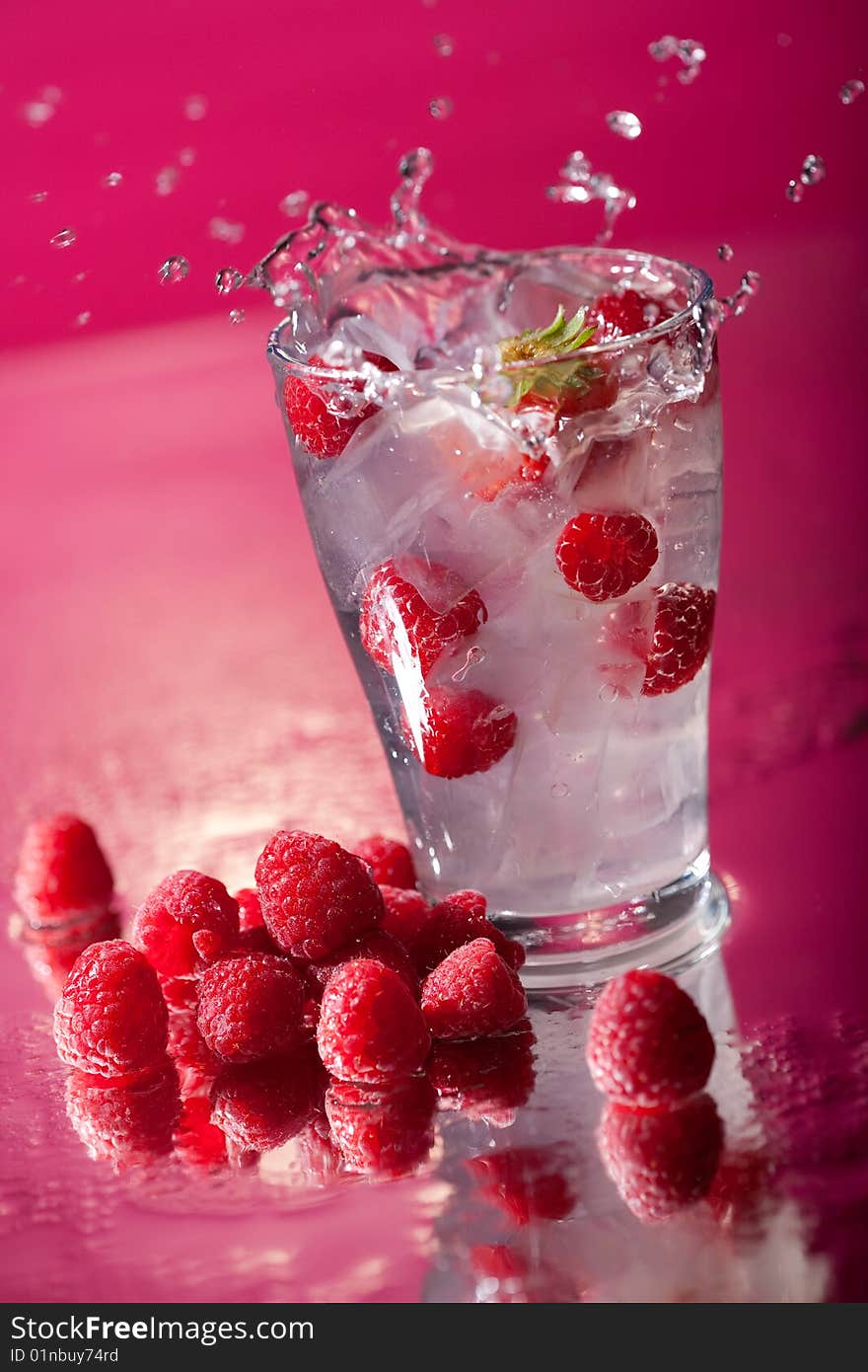 Raspberry in a glass