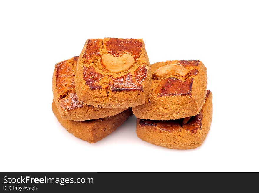 Biscuits isolated on white background.