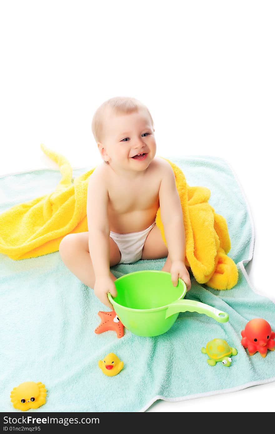 Beautiful baby. Shot in studio. Isolated on white. Beautiful baby. Shot in studio. Isolated on white.