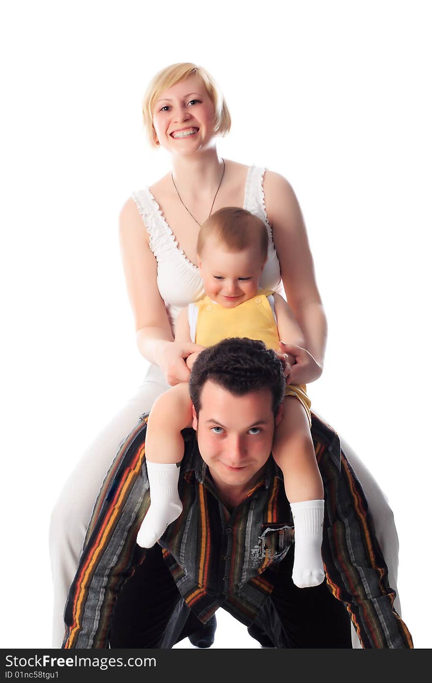 Portrait of a happy family. Shot in a studio. Portrait of a happy family. Shot in a studio.