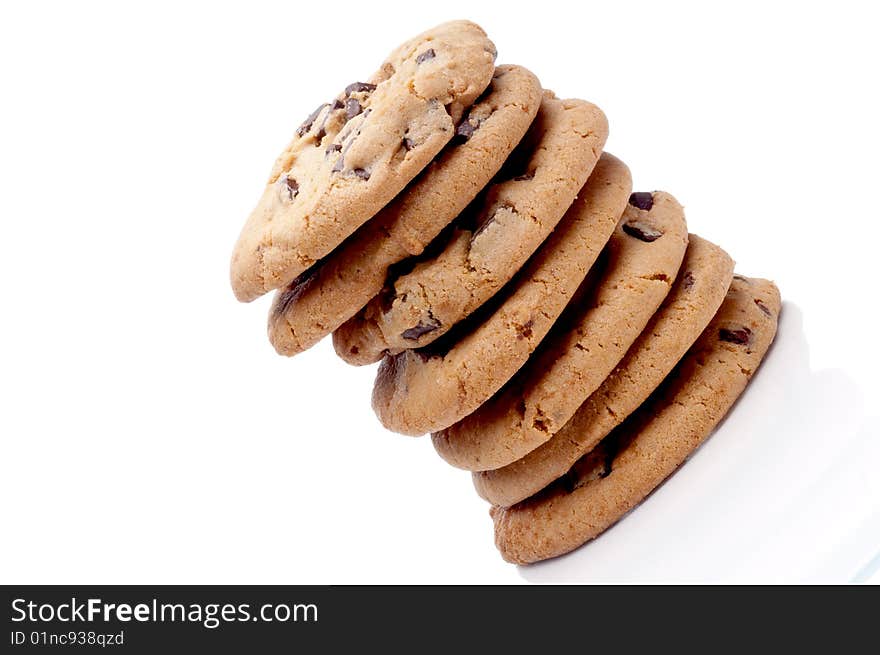 Stack of chocolate chip cookies