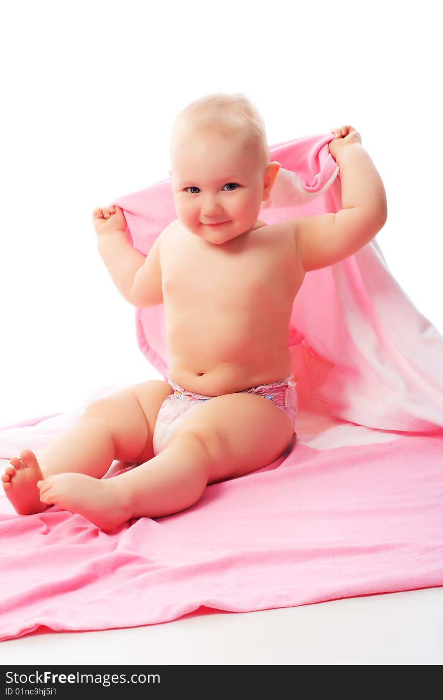 Beautiful baby. Shot in studio. Isolated on white. Beautiful baby. Shot in studio. Isolated on white.