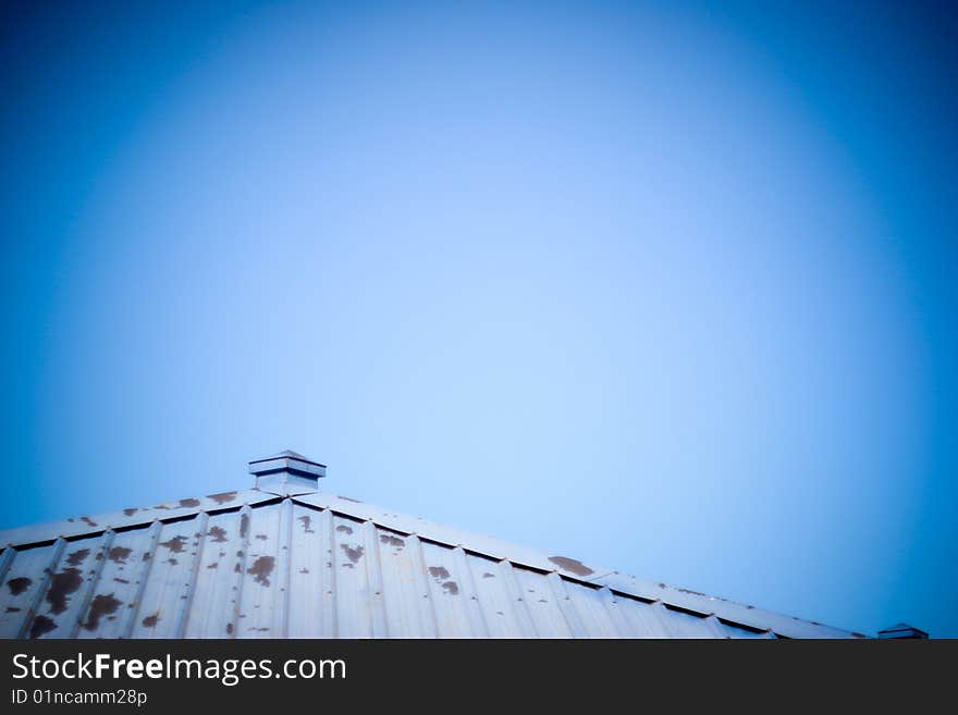 Asia, Taiwan, Ilan travel, an old iron old house, the top is a beautiful blue sky