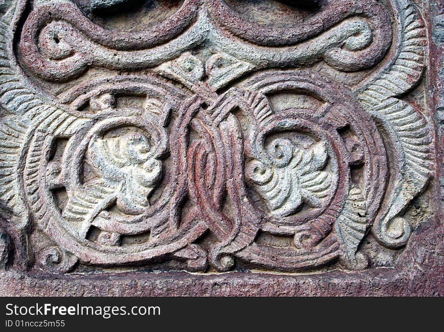 Cross stone detail,armenia