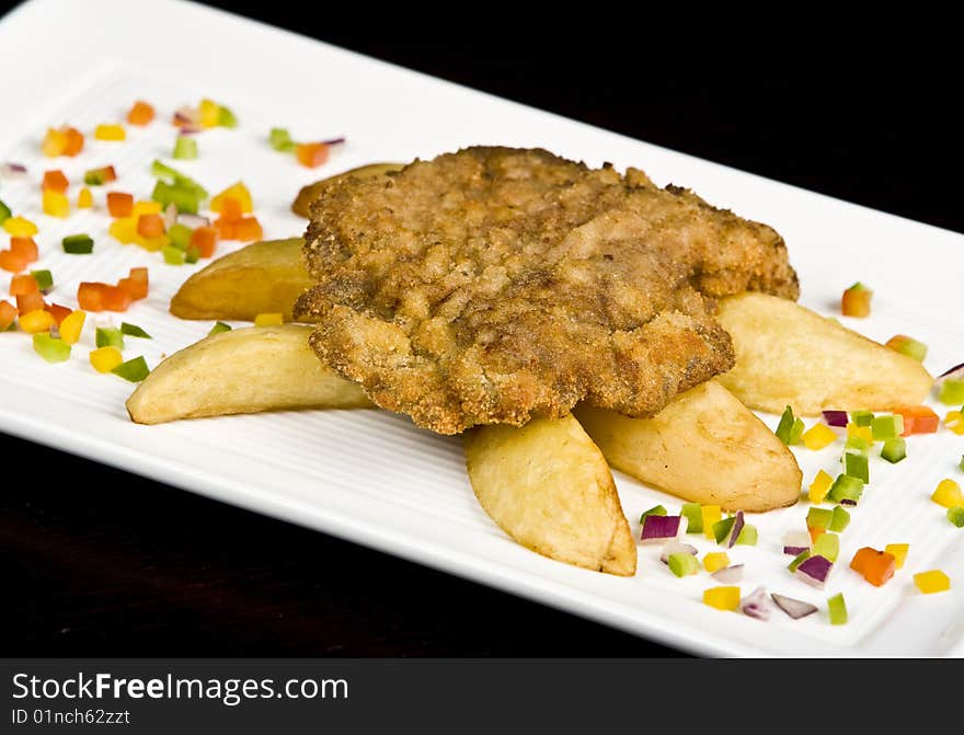 Pork chops and vegetables