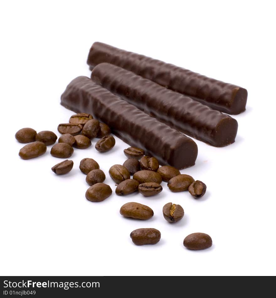 Chocolate bars and coffee