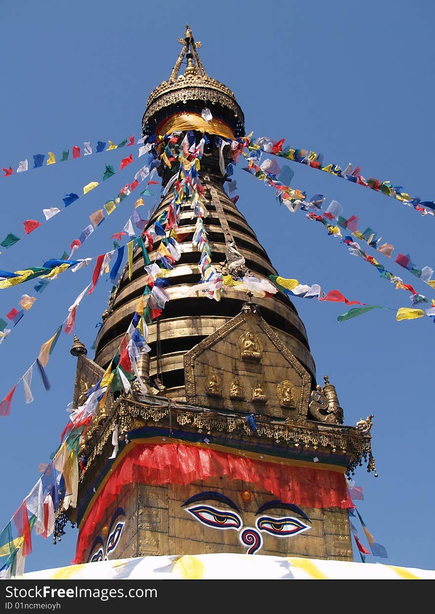 Nepalese stupa in Swayambhunath,Nepal