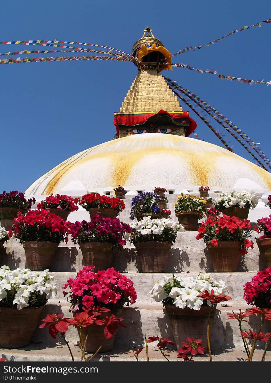 Nepalese stupa in Bodhnath, Nepal