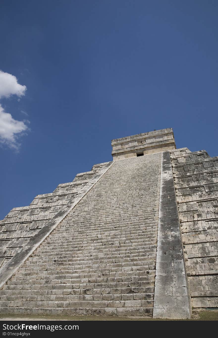 Main Pyramid at Chichen Itza... its a a large pre-Columbian archaeological site built by the Maya civilization located in the northern center of the Yucatán Peninsula, in the Yucatán state, present-day Mexico.