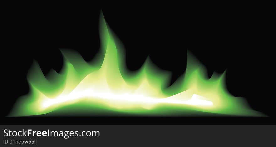 Vector illustration of mystic green fire