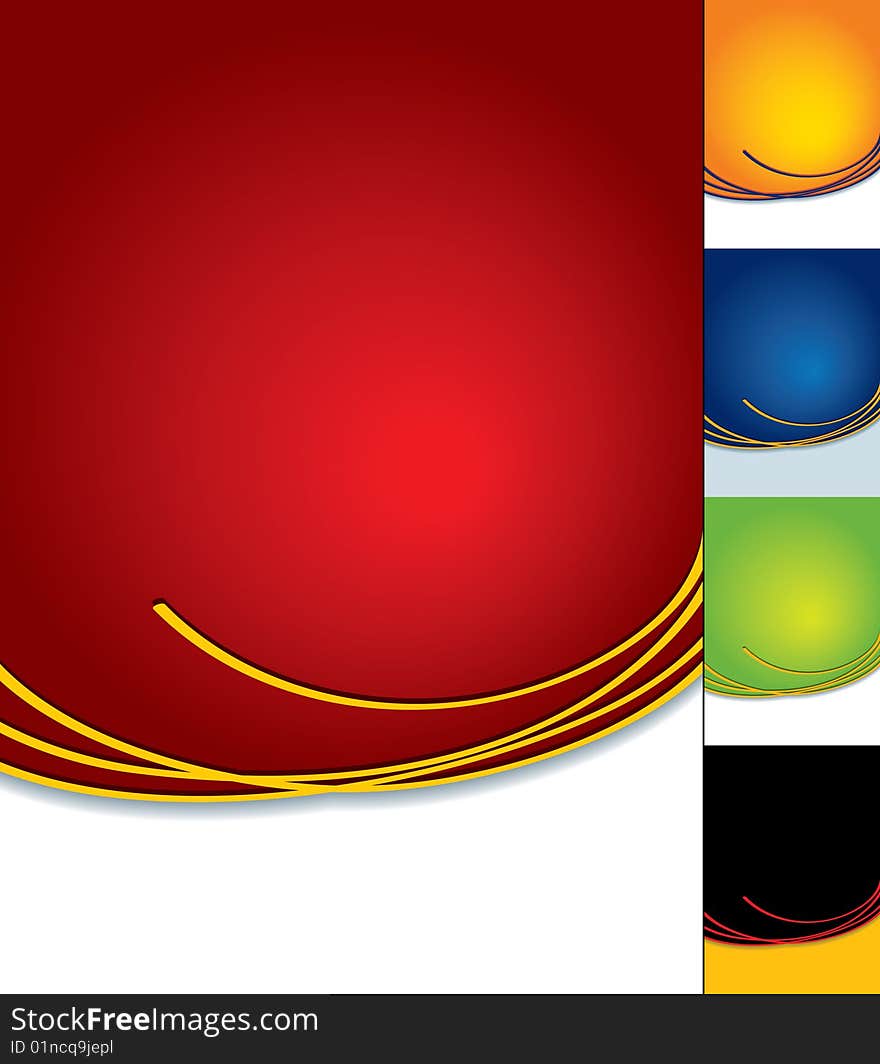 Vector background with curve lines in a few colour patterns. Vector background with curve lines in a few colour patterns.