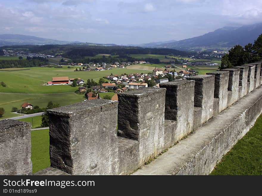 The view from Gruyers Castle. The home of the famous Swiss cheese. The view from Gruyers Castle. The home of the famous Swiss cheese.