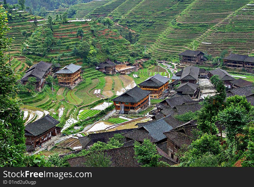 A small village in the mountains. A small village in the mountains