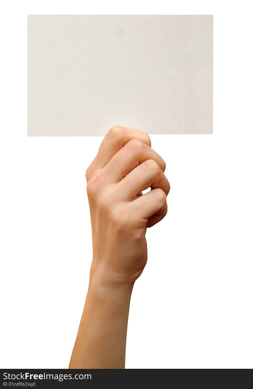 A card blank  in a hand