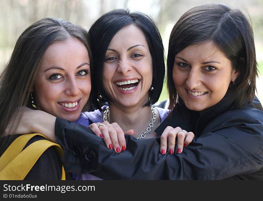 Beautiful girls in the park. Beautiful girls in the park