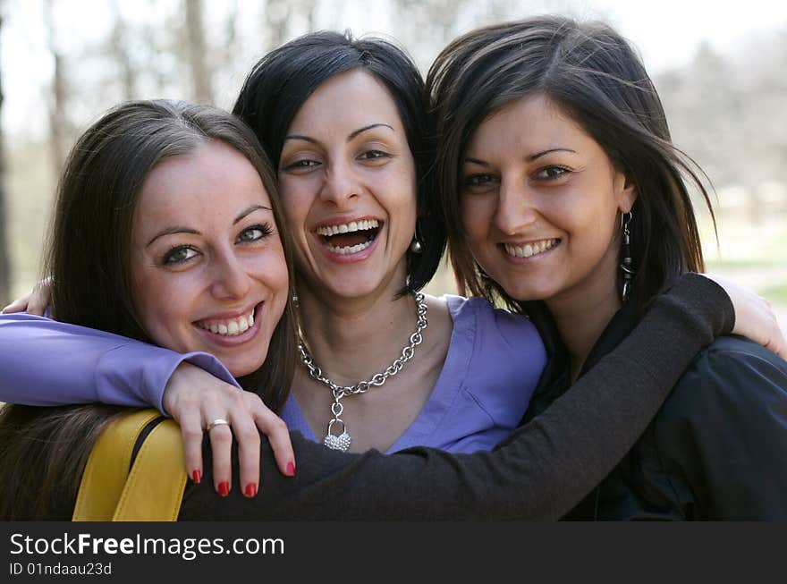 Beautiful girls in the park. Beautiful girls in the park