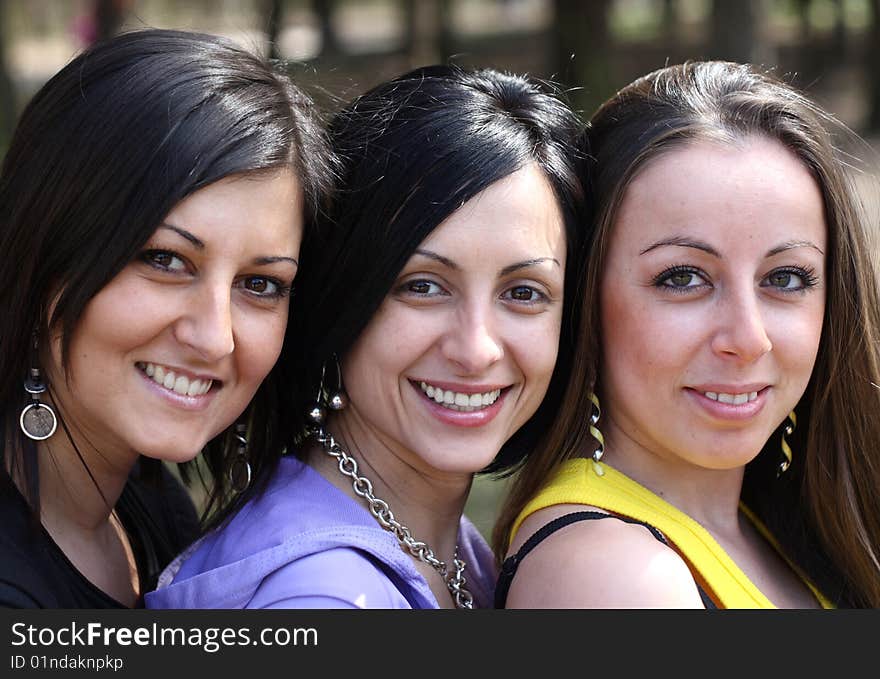 Beautiful girls in the park. Beautiful girls in the park