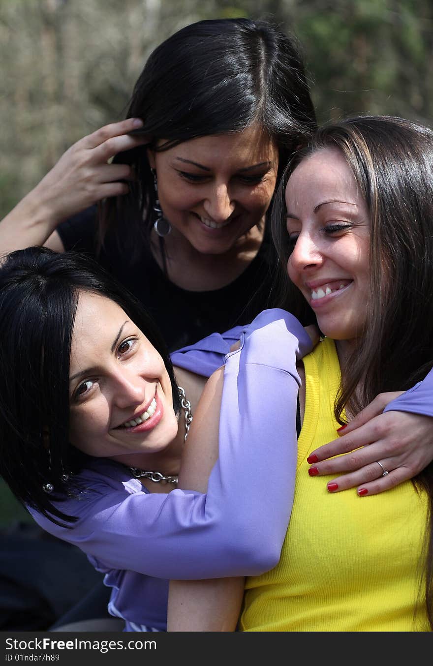 Beautiful girls in the park. Beautiful girls in the park