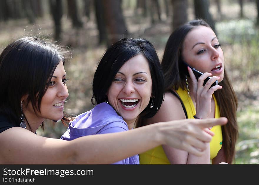 Beautiful girls in the park. Beautiful girls in the park