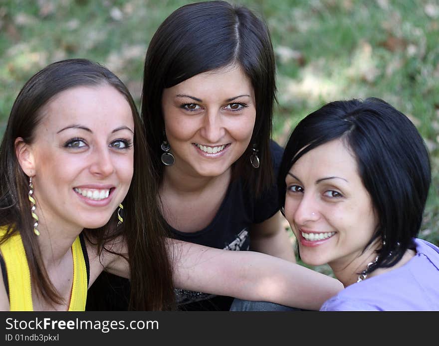 Beautiful girls in the park. Beautiful girls in the park