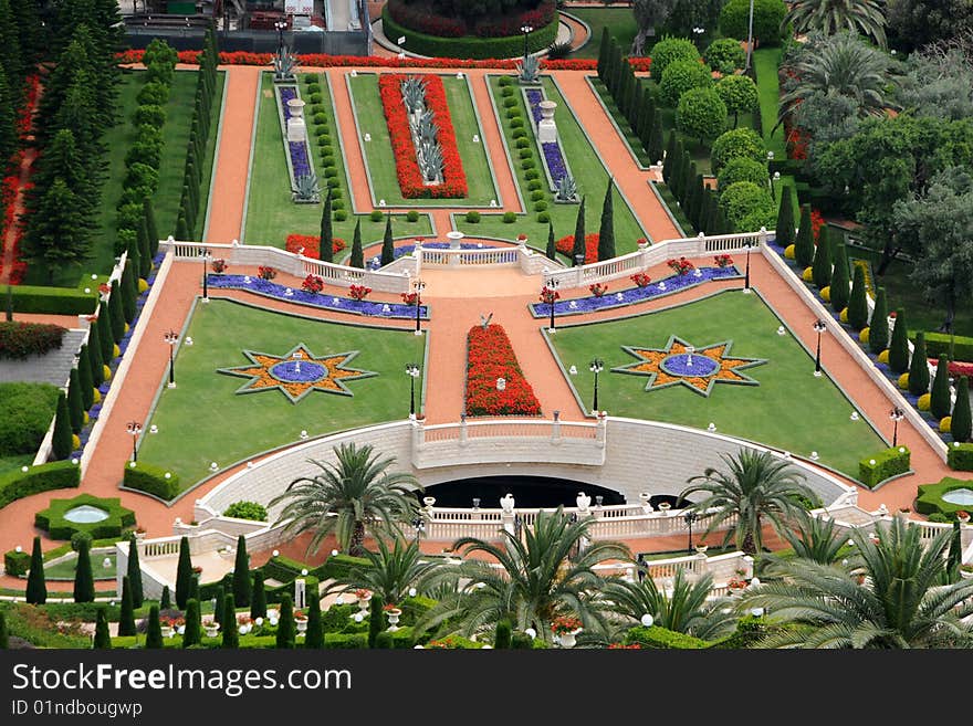 The garden of Bahai  in Haifa