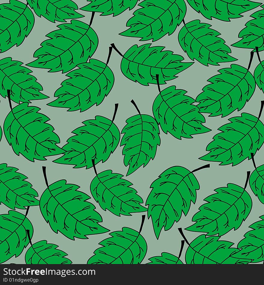 Seamlessly wallpaper with green foliage. Seamlessly wallpaper with green foliage