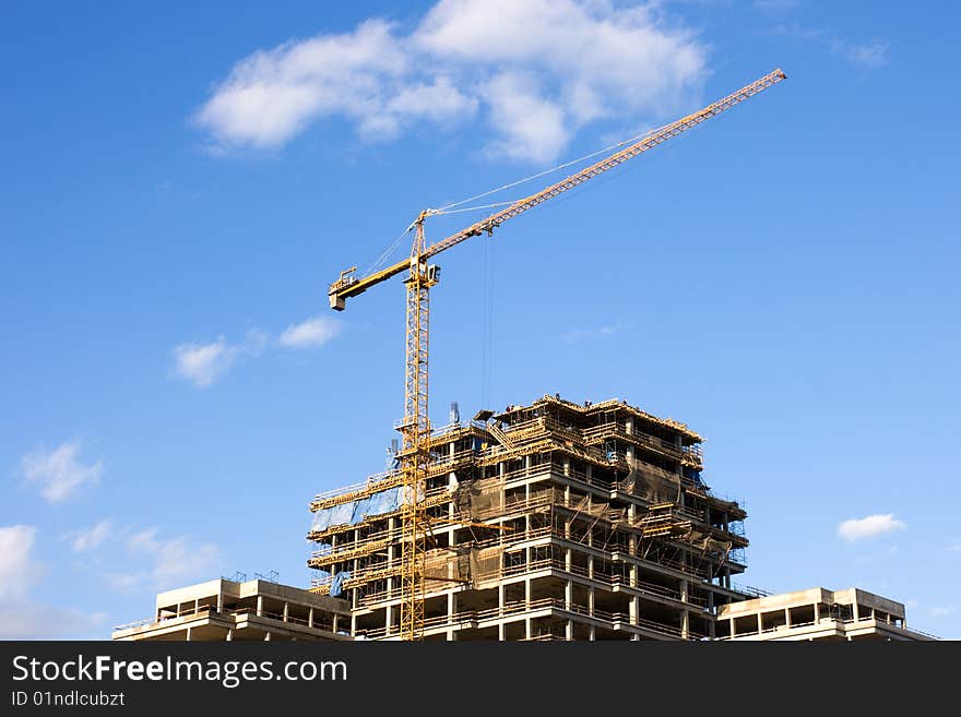 High Cranes and building construction.