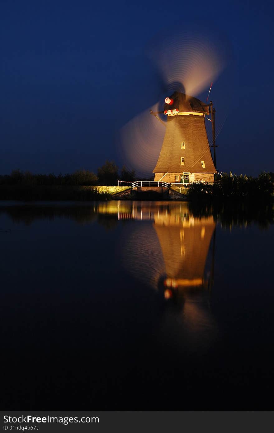 A windmill taken with a long exposure time. A windmill taken with a long exposure time