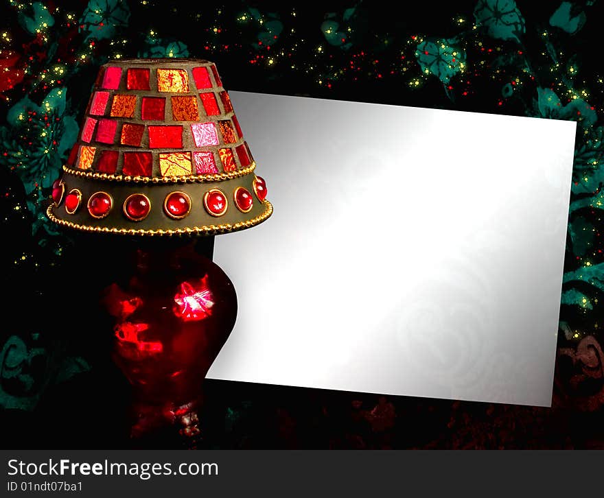 Background with lamp and space for text