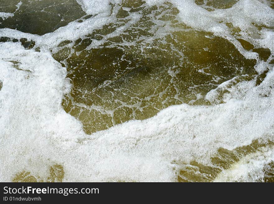 Waves and tempestuous water spring yard