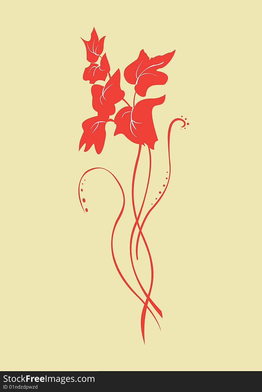 Vector illustraition of retro abstract floral swirl element. Vector illustraition of retro abstract floral swirl element