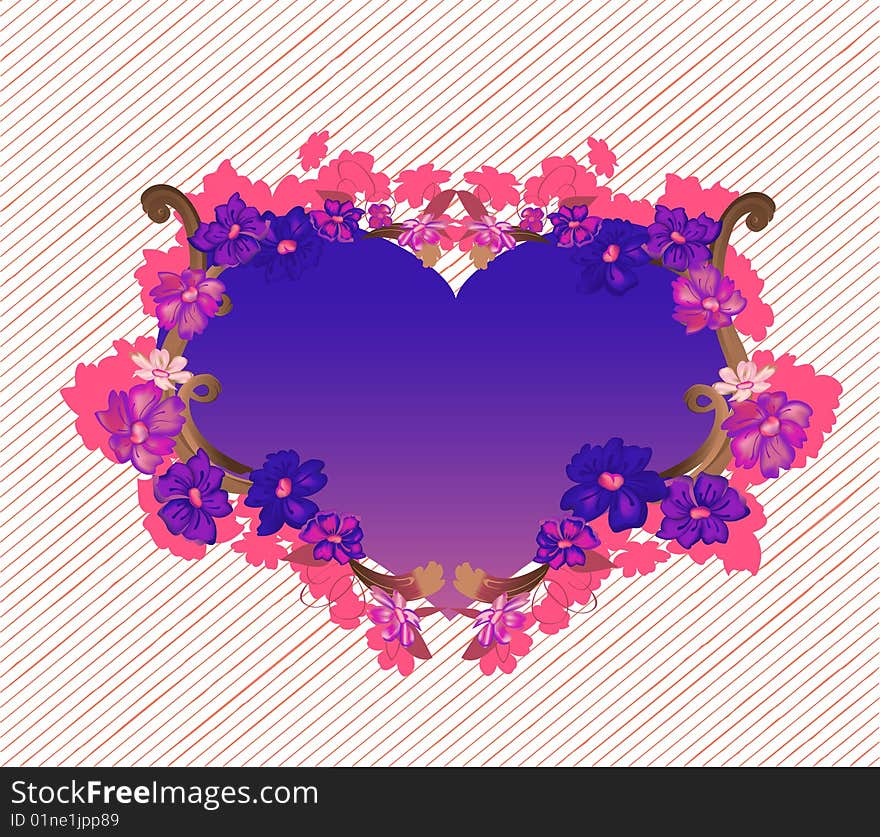 Vector illustraition of elegant floral frame