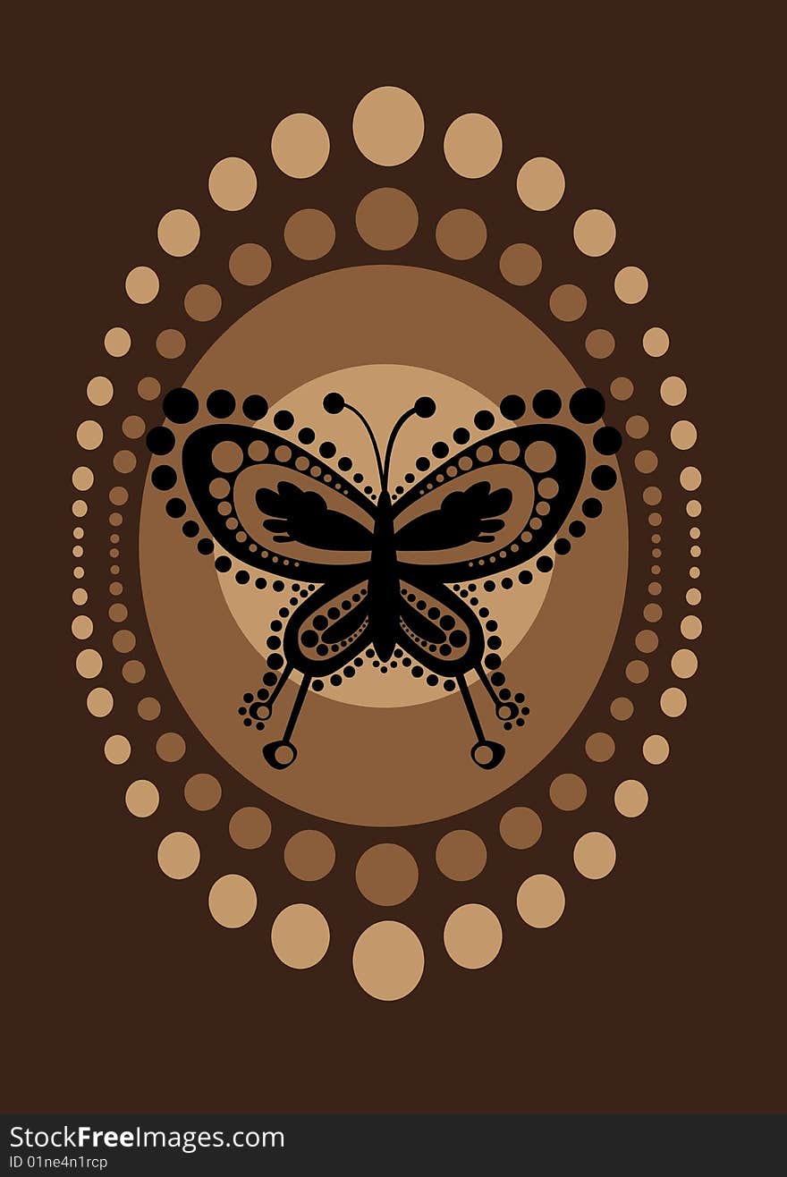 Vector illustration of funky butterfly in retro style. Vector illustration of funky butterfly in retro style