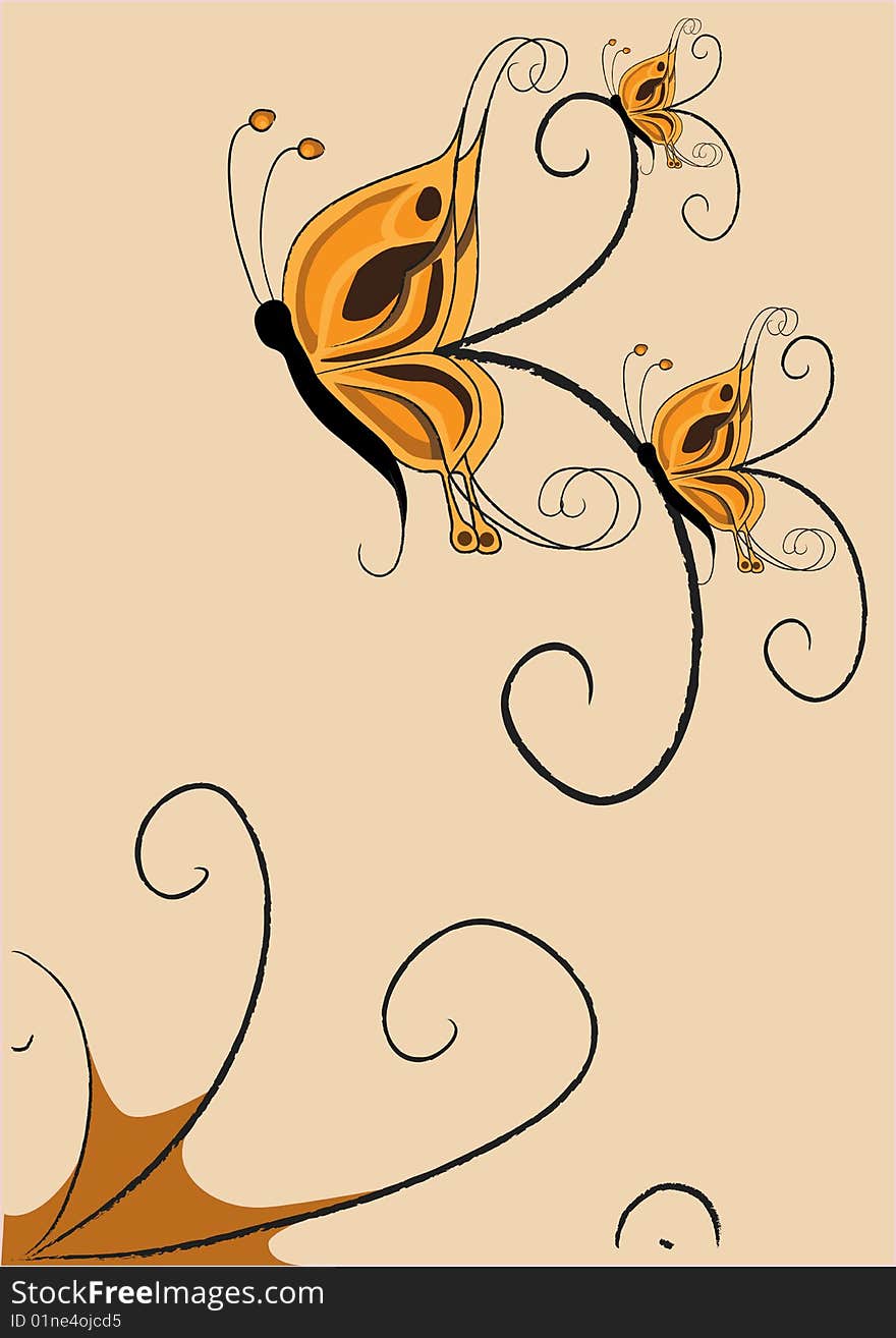 Vector illustration of  funky retro butterflies  abstract pattern. Vector illustration of  funky retro butterflies  abstract pattern