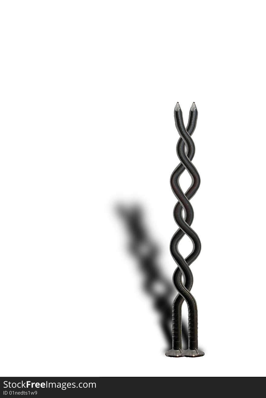 Two entanglement nail with white background. Two entanglement nail with white background