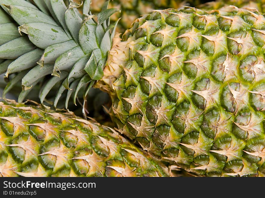 Close up on some pineapples.