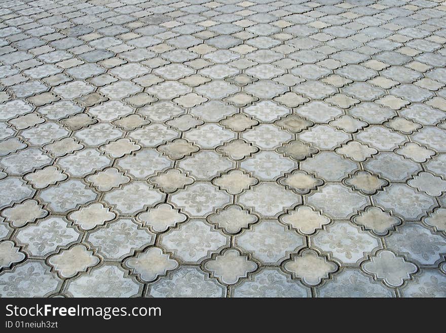 Grey stone  block paving