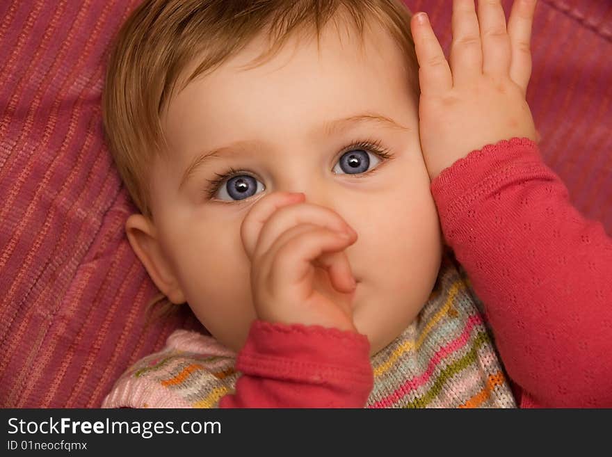 Beautiful baby girl with big blue eyes. Beautiful baby girl with big blue eyes